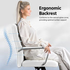 Sedia da ufficio girevole in similpelle con schienale medio regolabile Yaheetech