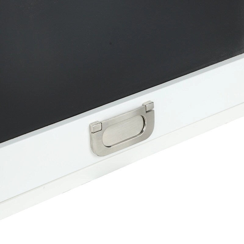 Tavolo pieghevole Utopia Alley con mobiletto portaoggetti e ripiani, scrivania per computer con ricarica USB, bianco