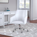Sedia a scatola in pelle con schienale medio Broadview di Bush Furniture, colore bianco - 24,41 L x 24,80 P x 34,45 A