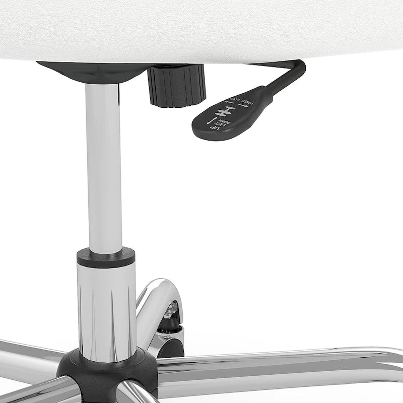 Sedia a scatola in pelle con schienale medio Broadview di Bush Furniture, colore bianco - 24,41 L x 24,80 P x 34,45 A