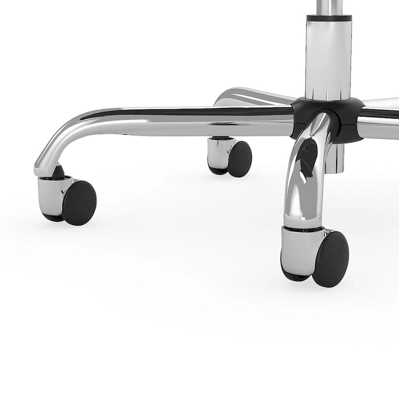 Sedia a scatola in pelle con schienale medio Broadview di Bush Furniture, colore bianco - 24,41 L x 24,80 P x 34,45 A